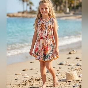 Zimmermann Floral Kids Dress - Pink and Orange